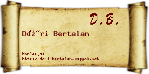 Dóri Bertalan névjegykártya